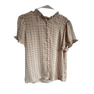 Pink Polka Dot Tahari Blouse